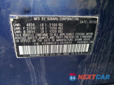 Zdjęcie 12 z 12 samochodu: 2020 SUBARU LEGACY PREMIUM VIN:4S3BWAC61L3029829 - miniatura