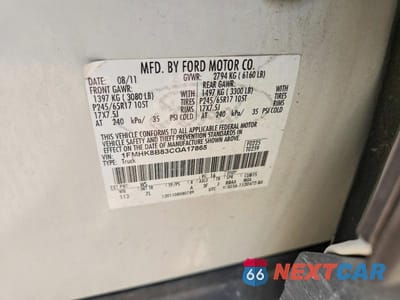 Zdjęcie 12 z 12 samochodu: 2012 FORD EXPLORER VIN:1FMHK8B83CGA17865 - miniatura