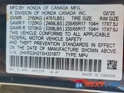 Zdjęcie 13 z 13 samochodu: 2025 HONDA CR-V LX VIN:2HKRS3H21SH331877 - miniatura