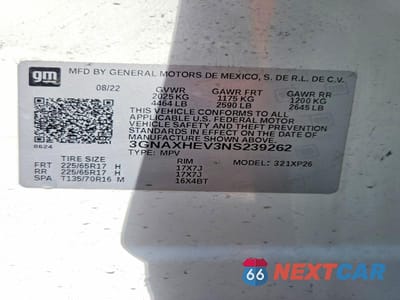 Zdjęcie 13 z 13 samochodu: 2022 CHEVROLET EQUINOX LS VIN:3GNAXHEV3NS239262 - miniatura