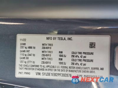 Zdjęcie 13 z 13 samochodu: 2023 TESLA MODEL 3 VIN:5YJ3E1EB2PF392876 - miniatura