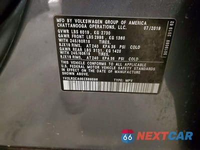 Zdjęcie 14 z 14 samochodu: 2019 VOLKSWAGEN ATLAS SE VIN:1V2LR2CA0KC588596 - miniatura