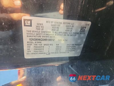 Zdjęcie 13 z 13 samochodu: 2017 CHEVROLET SUBURBAN K1500 LT VIN:1GNSKHKC6HR198512 - miniatura
