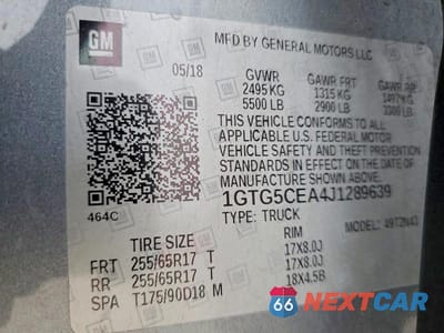 Zdjęcie 12 z 12 samochodu: 2018 GMC CANYON SLE VIN:1GTG5CEA4J1289639 - miniatura