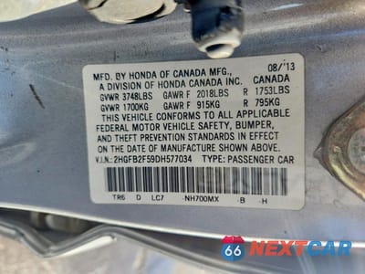 Zdjęcie 12 z 12 samochodu: 2013 HONDA CIVIC LX VIN:2HGFB2F59DH577034 - miniatura