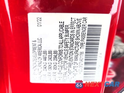 Zdjęcie 12 z 12 samochodu: 2022 HONDA ACCORD HYBRID SPORT VIN:1HGCV3F27NA011766 - miniatura