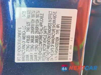 Zdjęcie 13 z 13 samochodu: 2025 HONDA CR-V EX VIN:7FARS4H43SE019294 - miniatura