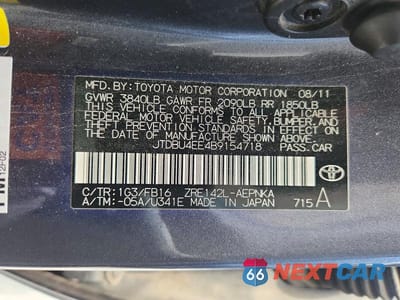 Zdjęcie 12 z 12 samochodu: 2011 TOYOTA COROLLA LE VIN:JTDBU4EE4B9154718 - miniatura