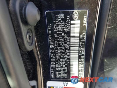 Zdjęcie 12 z 12 samochodu: 2019 TOYOTA AVALON XLE VIN:4T1BZ1FB7KU006480 - miniatura