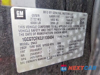 Zdjęcie 12 z 12 samochodu: 2018 CHEVROLET COLORADO LT VIN:1GCGTCEN2J1130434 - miniatura