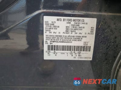 Zdjęcie 13 z 13 samochodu: 2021 FORD EDGE SEL VIN:2FMPK4J96MBA60233 - miniatura
