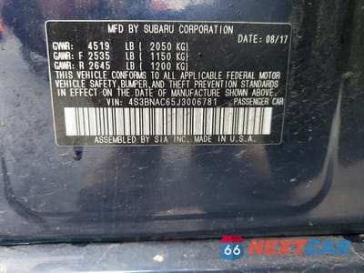 Zdjęcie 12 z 12 samochodu: 2018 SUBARU LEGACY 2.5I PREMIUM VIN:4S3BNAC65J3006781 - miniatura