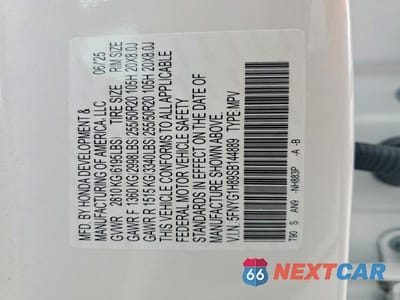 Zdjęcie 13 z 13 samochodu: 2025 HONDA PILOT VIN:5FNYG1H89SB144889 - miniatura