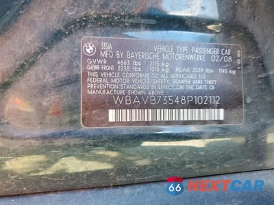 Zdjęcie 12 z 12 samochodu: 2008 BMW 335 I VIN:WBAVB73548P102112 - miniatura