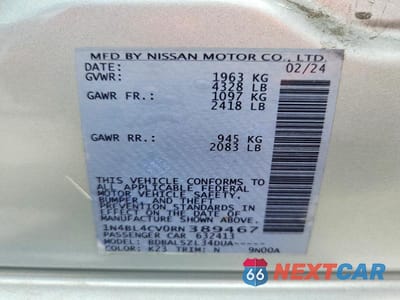 Zdjęcie 13 z 13 samochodu: 2024 NISSAN ALTIMA SR VIN:1N4BL4CV0RN389467 - miniatura