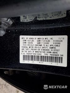 Zdjęcie 12 z 12 samochodu: 2017 HONDA ACCORD EX VIN:1HGCR2F79HA106490 - miniatura