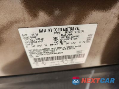 Zdjęcie 13 z 13 samochodu: 2016 FORD EXPLORER XLT VIN:1FM5K7D80GGB94325 - miniatura