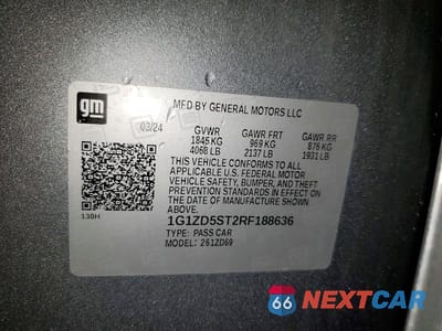 Zdjęcie 13 z 13 samochodu: 2024 CHEVROLET MALIBU LT VIN:1G1ZD5ST2RF188636 - miniatura