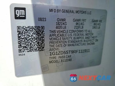 Zdjęcie 12 z 12 samochodu: 2024 CHEVROLET MALIBU LT VIN:1G1ZD5ST9RF111911 - miniatura