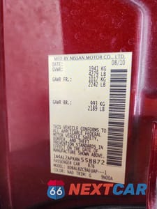 Zdjęcie 12 z 12 samochodu: 2010 NISSAN ALTIMA 2.5 VIN:1N4AL2APXAN558872 - miniatura
