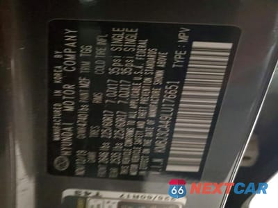 Zdjęcie 13 z 13 samochodu: 2020 HYUNDAI TUCSON VALUE VIN:KM8J3CA49LU176651 - miniatura