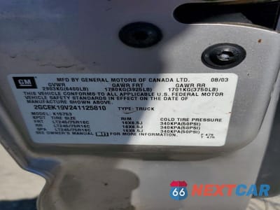 Zdjęcie 12 z 12 samochodu: 2004 CHEVROLET SILVERADO K1500 VIN:2GCEK19V241125810 - miniatura