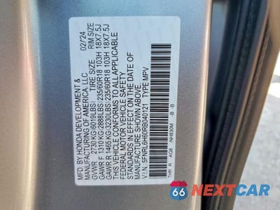 Zdjęcie 12 z 12 samochodu: 2024 HONDA ODYSSEY EXL VIN:5FNRL6H60RB040121 - miniatura