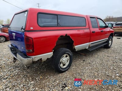 Trzecie zdjęcie samochodu z tyłu: 2003 DODGE RAM 2500 ST VIN:3D7KU28663G755130 - miniatura