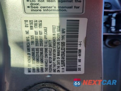 Zdjęcie 14 z 14 samochodu: 2010 HONDA CR-V LX VIN:5J6RE4H39AL031689 - miniatura