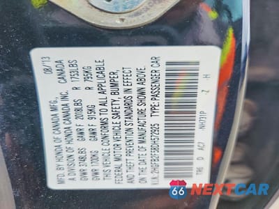 Zdjęcie 13 z 13 samochodu: 2013 HONDA CIVIC LX VIN:2HGFB2F58DH572925 - miniatura