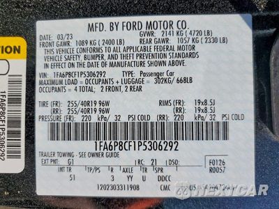 Zdjęcie 13 z 13 samochodu: 2023 FORD MUSTANG GT VIN:1FA6P8CF1P5306292 - miniatura
