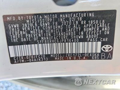 Zdjęcie 13 z 13 samochodu: 2018 TOYOTA COROLLA L VIN:5YFBURHE6JP816400 - miniatura