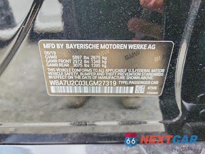 Zdjęcie 12 z 12 samochodu: 2020 BMW 750 XI VIN:WBA7U2C03LGM27319 - miniatura