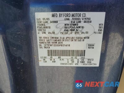 Zdjęcie 13 z 13 samochodu: 2005 FORD F150 SUPERCREW VIN:1FTPW12555FB31618 - miniatura