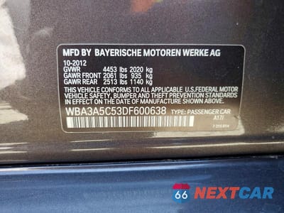 Zdjęcie 13 z 13 samochodu: 2013 BMW 328 I VIN:WBA3A5C53DF600638 - miniatura