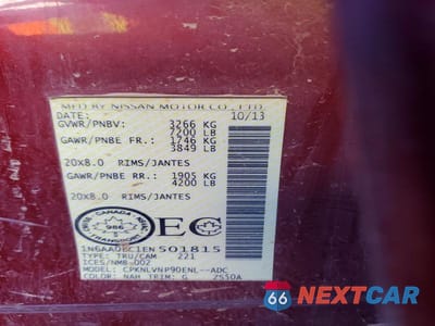 Zdjęcie 12 z 12 samochodu: 2014 NISSAN TITAN SV VIN:1N6AA0EC1EN501815 - miniatura