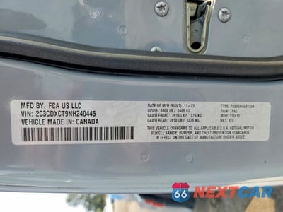 Zdjęcie 12 z 12 samochodu: 2022 DODGE CHARGER R VIN:2C3CDXCT9NH240445 - miniatura