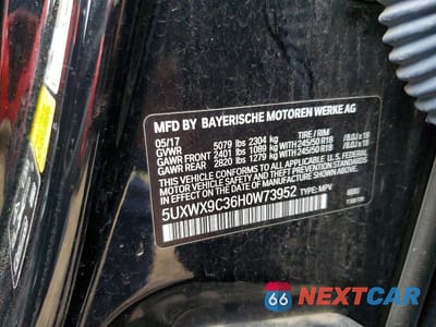 Zdjęcie 13 z 13 samochodu: 2017 BMW X3 XDRIVE28I VIN:5UXWX9C36H0W73952 - miniatura