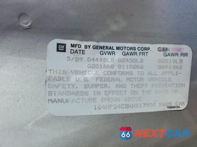 Zdjęcie 12 z 12 samochodu: 1989 BUICK LESABRE CUSTOM VIN:1G4HP54C8KH517904 - miniatura