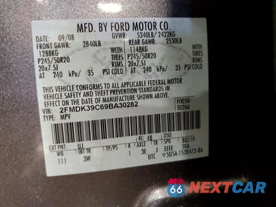 Zdjęcie 13 z 13 samochodu: 2009 FORD EDGE LIMITED VIN:2FMDK39C69BA30282 - miniatura