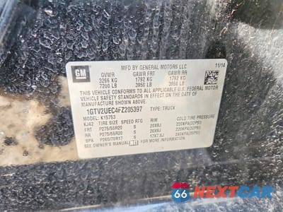 Zdjęcie 12 z 12 samochodu: 2015 GMC SIERRA K1500 SLE VIN:1GTV2UEC4FZ205397 - miniatura