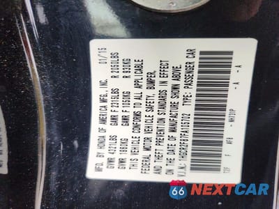 Zdjęcie 13 z 13 samochodu: 2015 HONDA ACCORD EXL VIN:1HGCR2F87FA105702 - miniatura