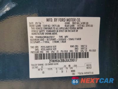 Zdjęcie 12 z 12 samochodu: 2016 FORD FLEX SEL VIN:2FMHK6C88GBA20017 - miniatura