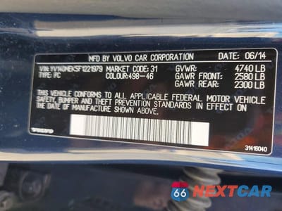 Zdjęcie 13 z 13 samochodu: 2015 VOLVO V60 PREMIER VIN:YV140MEK5F1221979 - miniatura