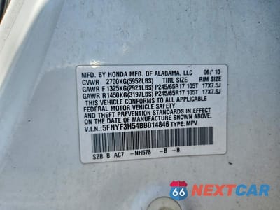 Zdjęcie 14 z 14 samochodu: 2011 HONDA PILOT EXL VIN:5FNYF3H54BB014846 - miniatura