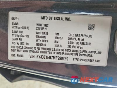 Zdjęcie 13 z 13 samochodu: 2021 TESLA MODEL 3 VIN:5YJ3E1EB7MF990229 - miniatura