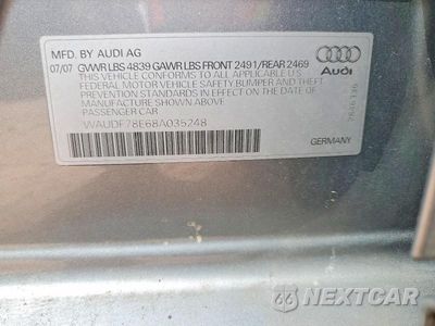 Zdjęcie 12 z 12 samochodu: 2008 AUDI A4 2.0T QUATTRO VIN:WAUDF78E68A035248 - miniatura