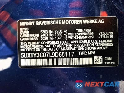 Zdjęcie 13 z 13 samochodu: 2020 BMW X3 SDRIVE30I VIN:5UXTY3C07L9D65117 - miniatura