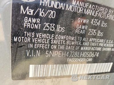 Zdjęcie 12 z 12 samochodu: 2020 HYUNDAI SONATA LIMITED VIN:5NPEH4J28LH050674 - miniatura