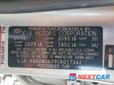Zdjęcie 12 z 12 samochodu: 2012 KIA RIO LX VIN:KNADM5A39C6017342 - miniatura
